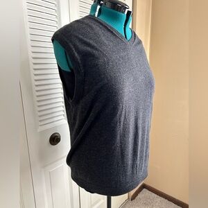 Pronto Uomo 100% Merino Wool Sweater Vest XXL Charcoal Gray V Neck Classic